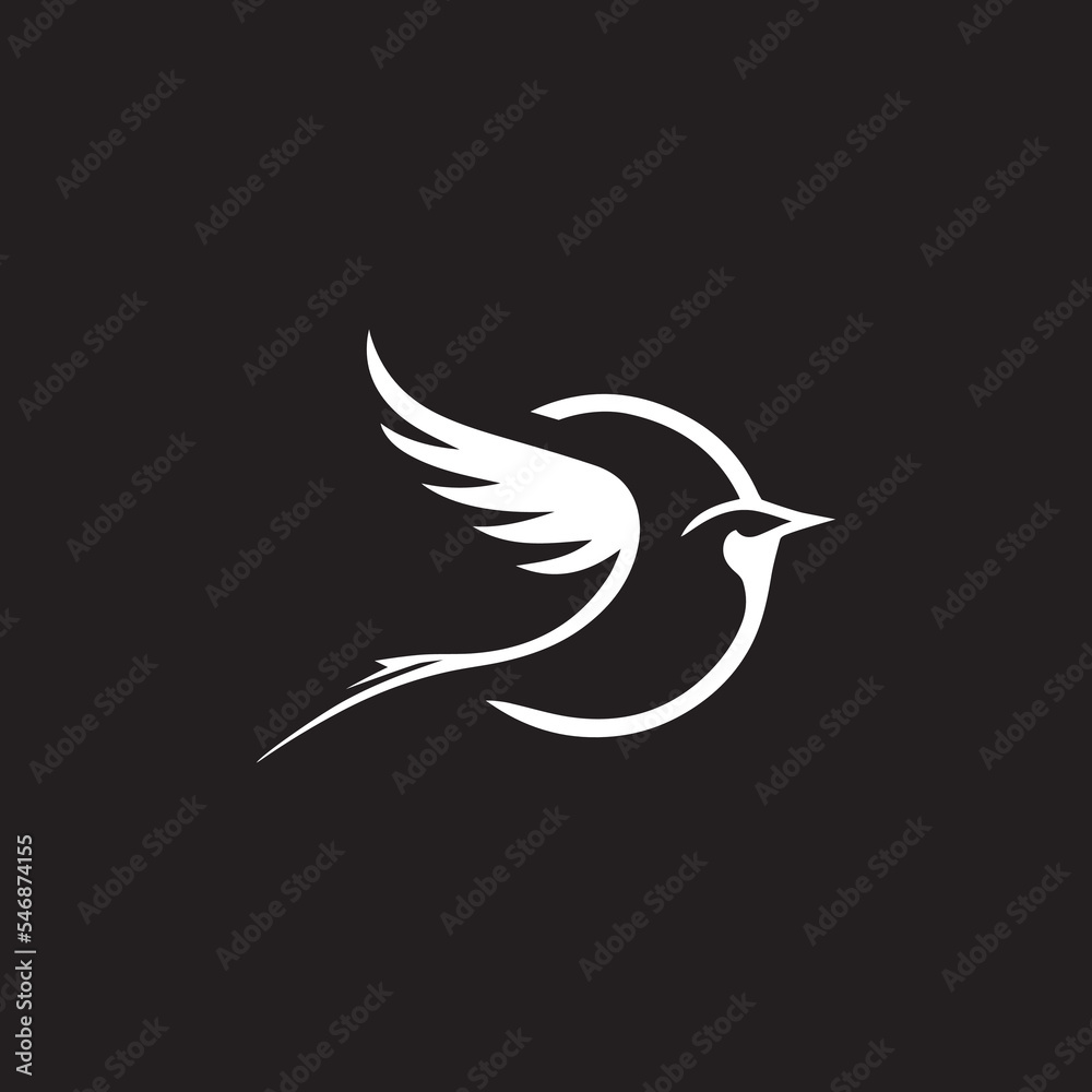Fototapeta premium Bird logo, positive and negative space logo
