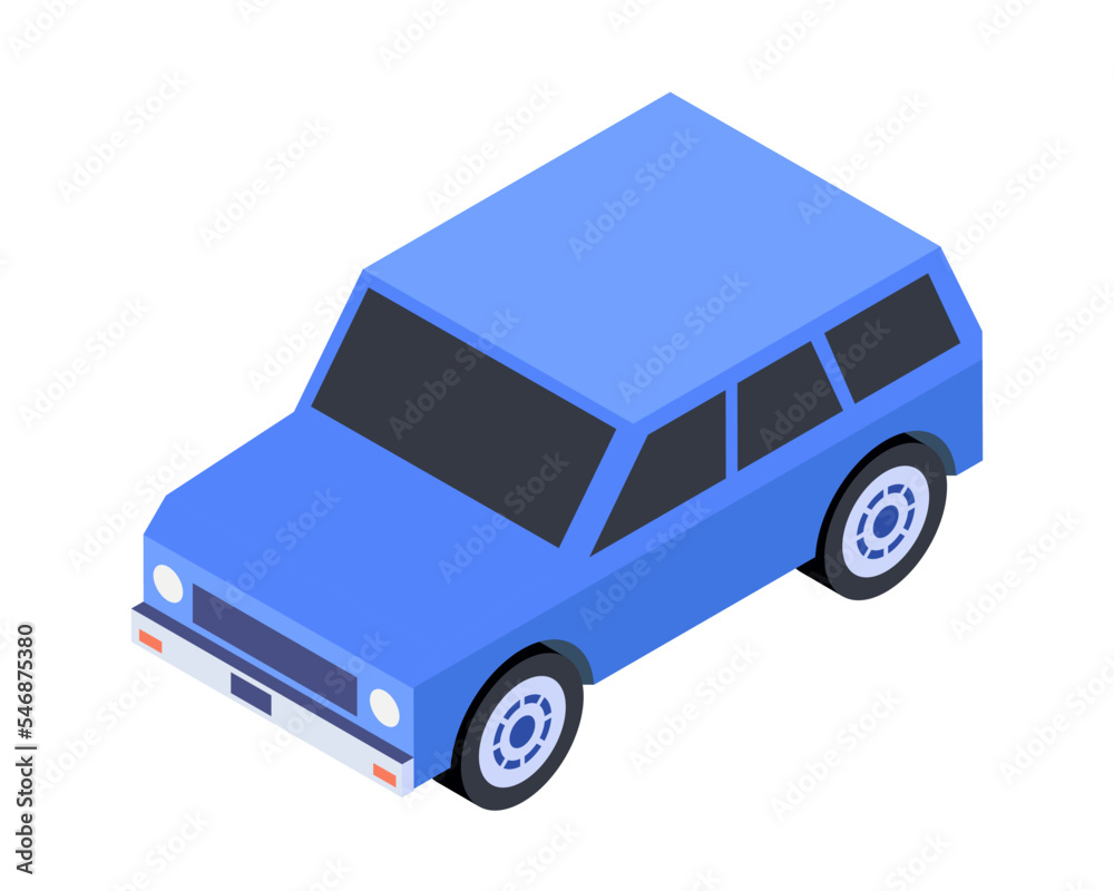 Isometric blue car vehicle, Urban transport. vector design. Isometric blue car vehicle, Urban transport. vector design.