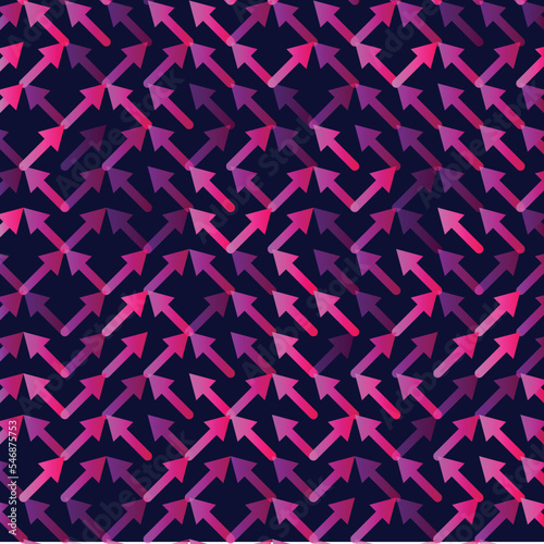 Arrow Vector seamless pattern. Geometric striped ornament. Monochrome linear background illustration