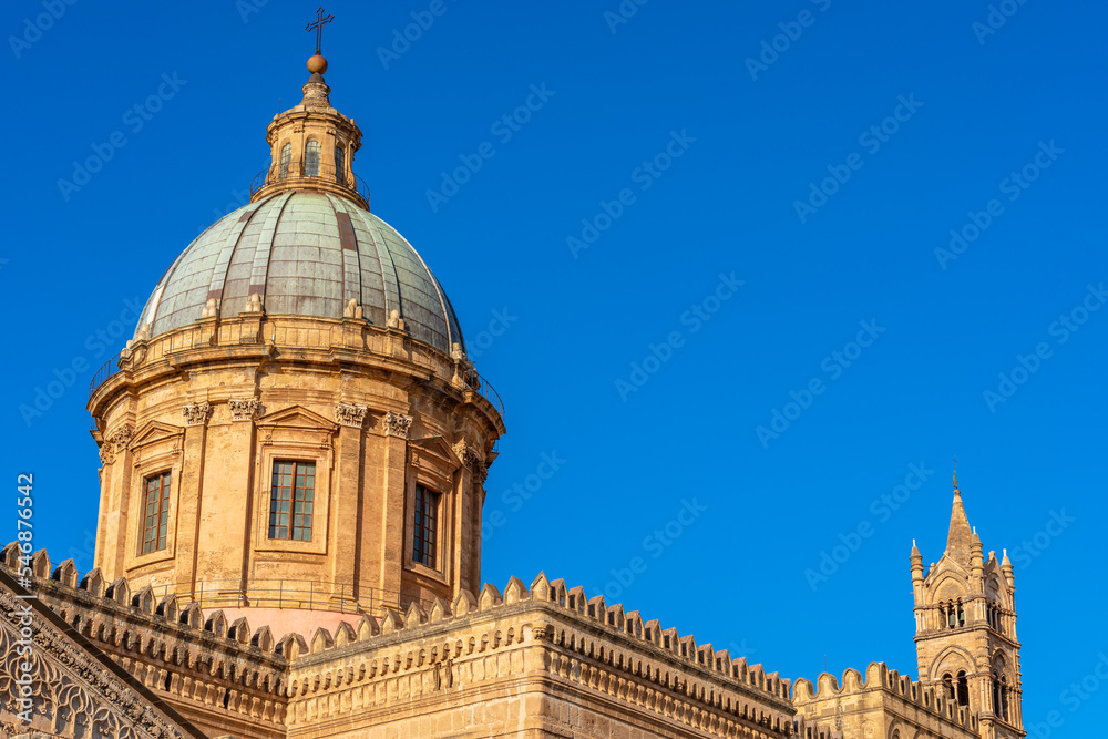 View of the dome of the Palermo Cathedral in Sicily, Southern Italy