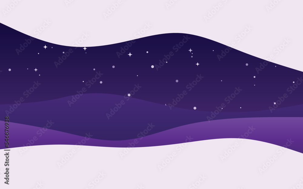 Creative Waves Night Purple background. Dynamic shapes composition. Vector illustration