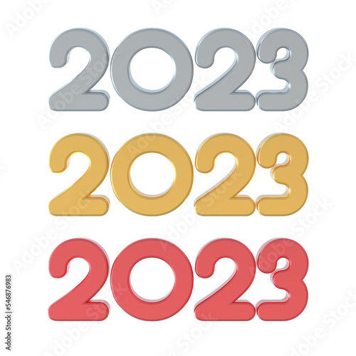 2023 type font 3d rendering 