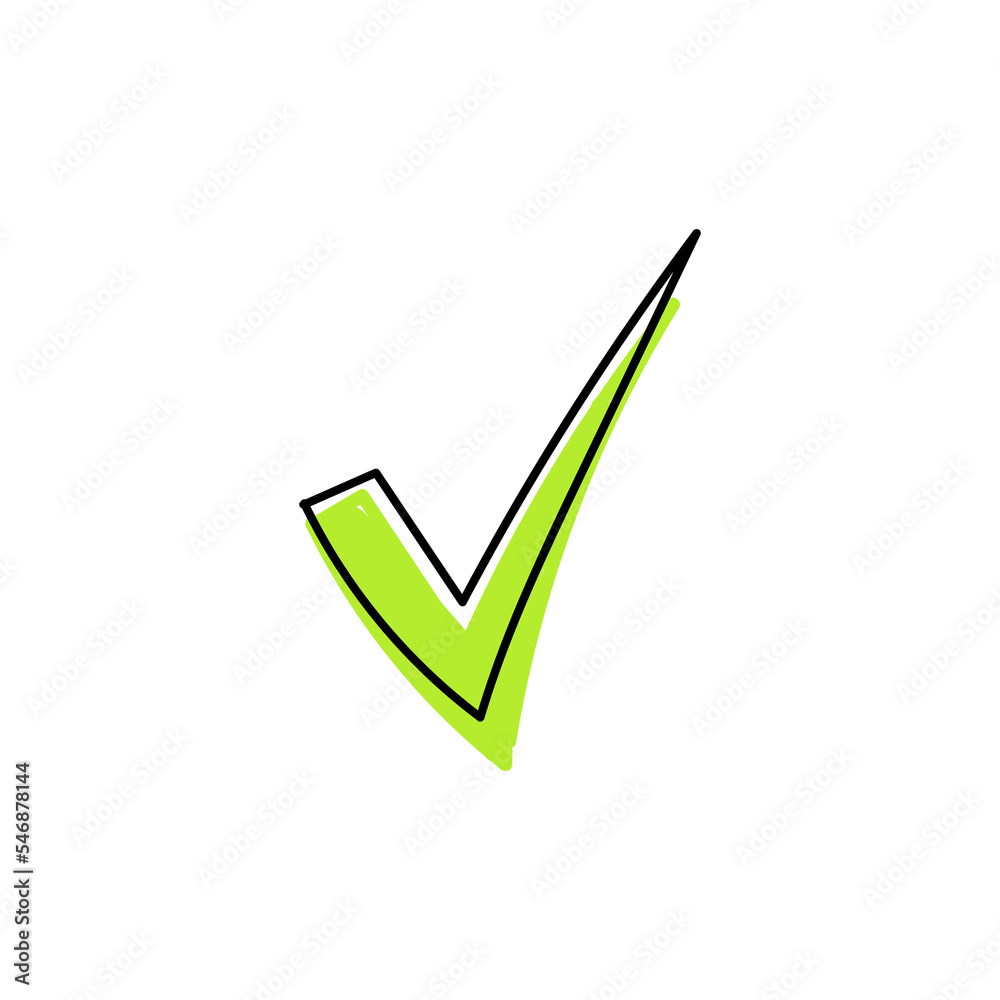 Green check mark hand drawn icon Green check mark hand drawn icon
