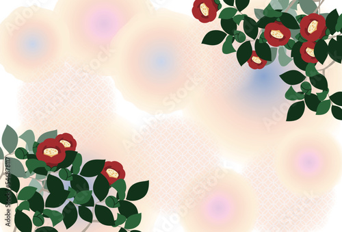 Fototapeta Naklejka Na Ścianę i Meble -  椿の花の背景素材