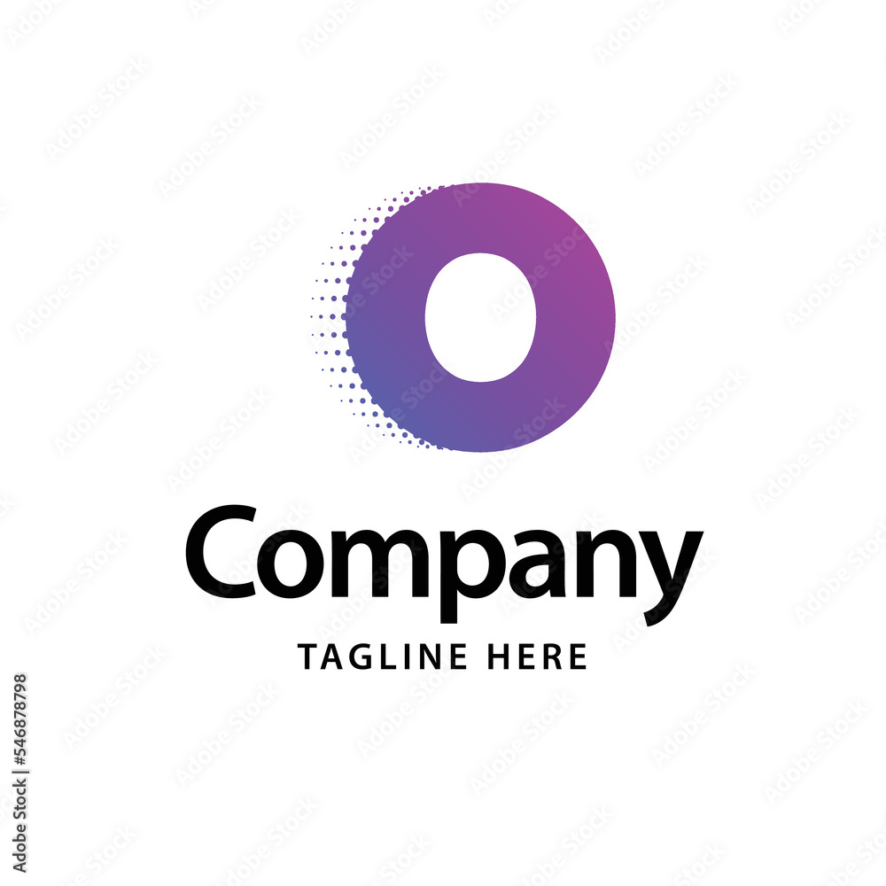 O Purple Logo. Business Brand identity design. Vector illustration
