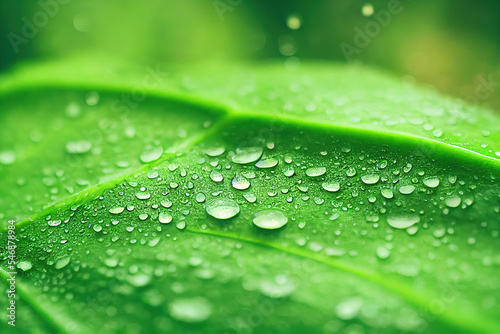 Obraz na plátně Green leaf background close up view