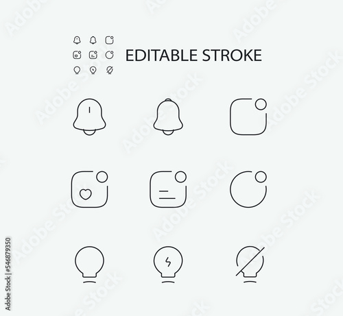 Simple Set of Notifications Related Vector Line Icons. Contains such Icons as Notifications. Editable Stroke. 72x72 Pixel Perfect.
