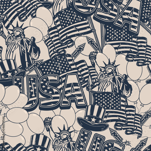USA Independence Day seamless pattern