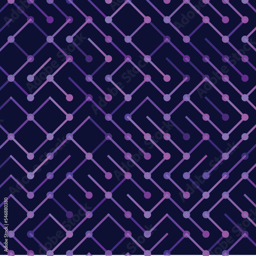 Technology Vector seamless pattern. Geometric striped ornament. Monochrome linear background illustration