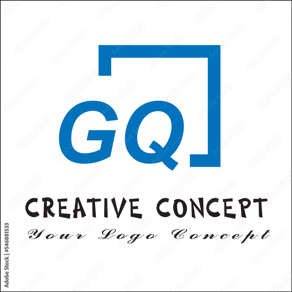 Creative initial letters gq square logo design concept vector Creative initial letters gq square logo design concept vector