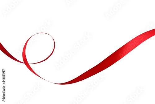 Red ribbon abstract line art. 