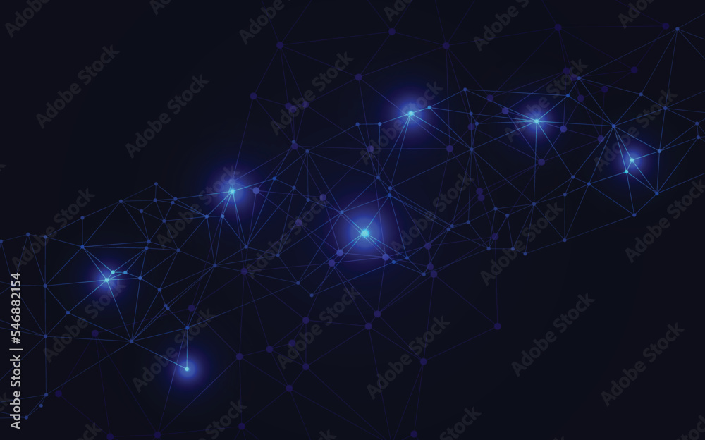 Blue Technology background. Creative lighting template background. Vector illustration