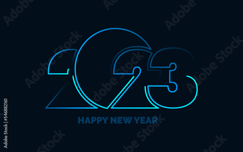 New 2023 Year typography design. 2023 numbers logotype illustration. Vector illustration