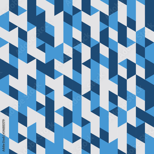 Blue Geometric Seamless pattern Abstract background. Vector illustration
