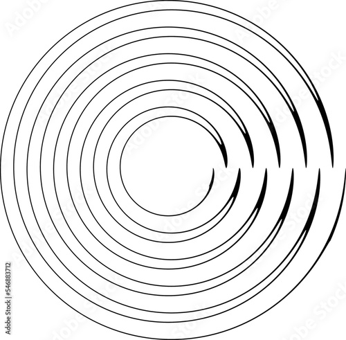 lines in Circle Form . Spiral Vector Illustration .Big collection of round Logos . . Abstract Geometric circular shapes .Rotating radial lines collection. Concentric circles