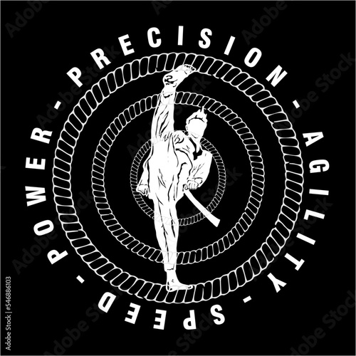 taekwondo karate martial art logo vector desing for t-shirt, or merchendise