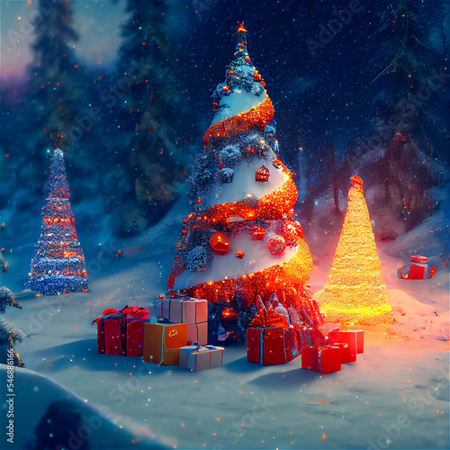 Christmas trees landscape
