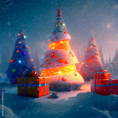 Christmas trees landscape
