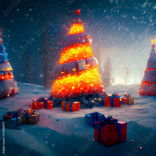 Christmas trees landscape