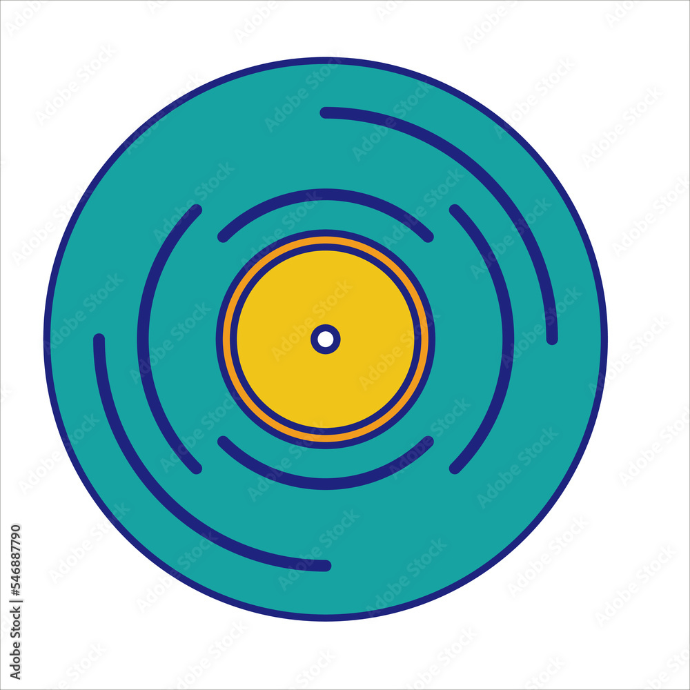 Phonograph Record Icon Flat Design Vector Phonograph Record Icon Flat Design Vector
