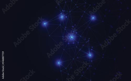 Blue Technology background. Creative lighting template background. Vector illustration