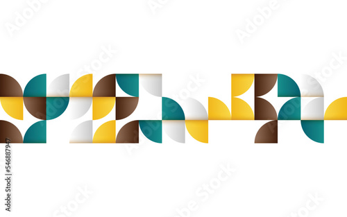 Mid-century geometric abstract pattern with simple shapes and beautiful color palette. Simple geometric pattern composition. Vector illustration