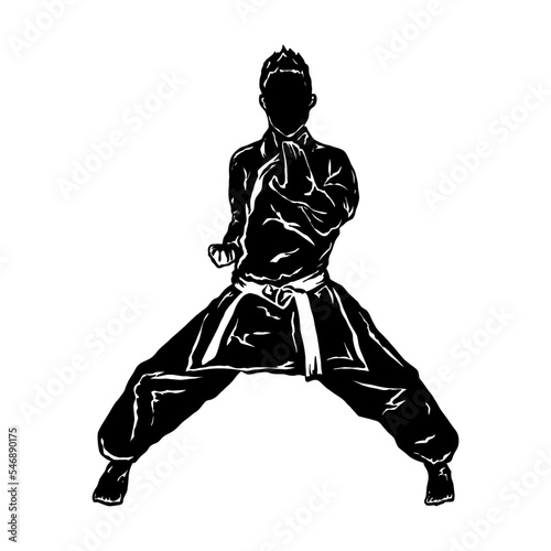 karate icon vector logo solhouette