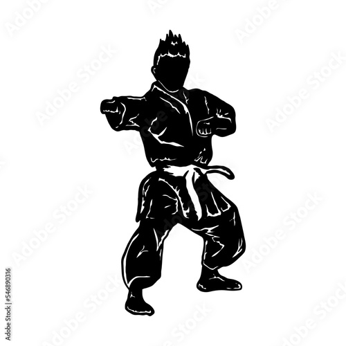 karate icon vector logo solhouette © irvan