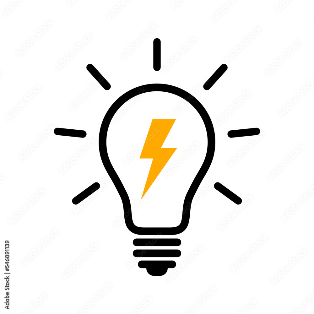 Light bulb with lightning icon Light bulb with lightning icon