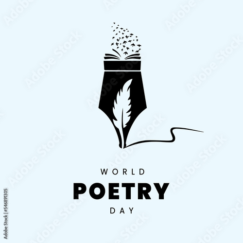 World poetry day, march 21. Vector illustration, greeting card, social media post, banner, poster, flyer, decoration card, invitation card