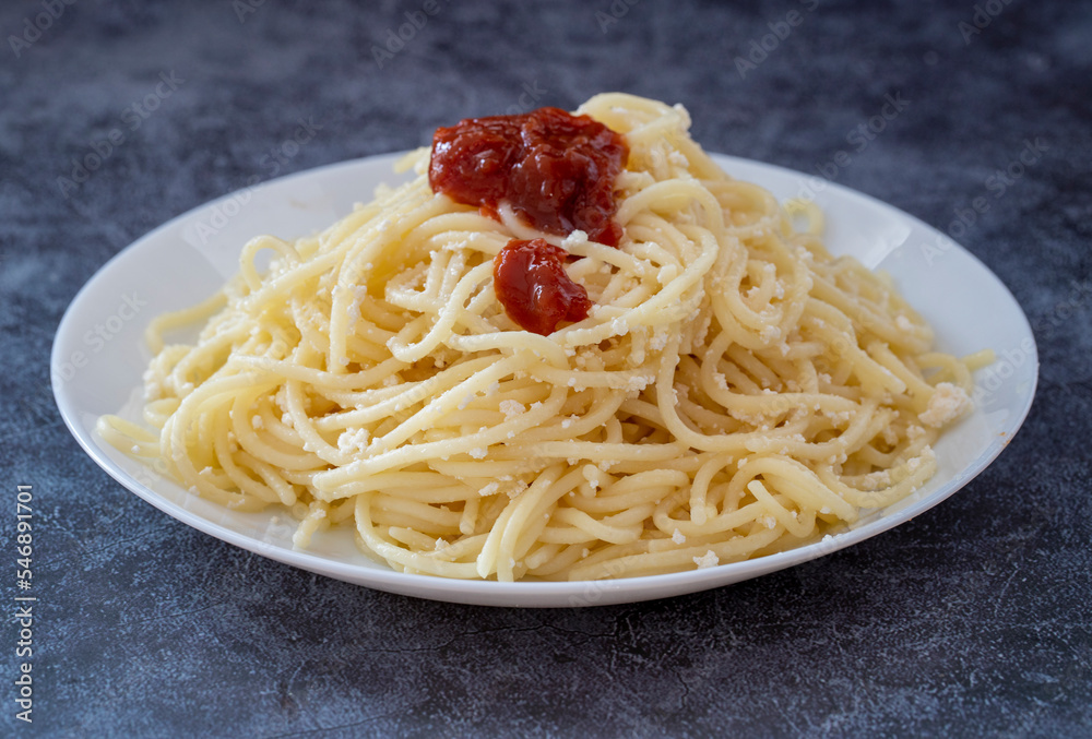 Top View Spaghetti Pasta, Cooking At Home