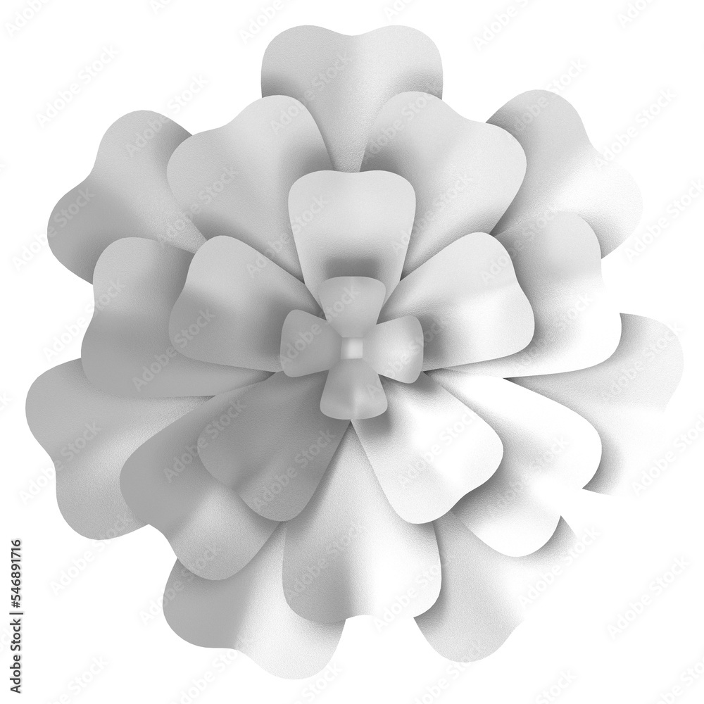 Silver flower. 3D flower. 3D illustration. Silver flower. 3D flower. 3D illustration.