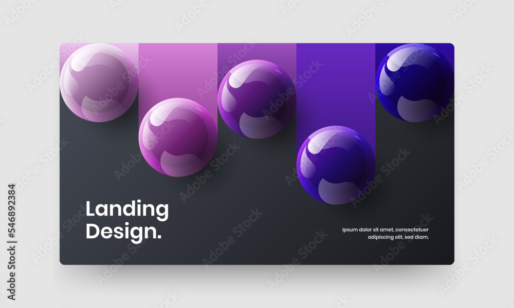 Clean realistic balls journal cover template. Modern presentation design vector concept.