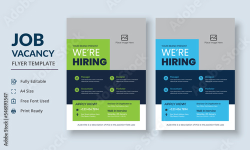 Job Vacancy Flyer Template, Job Recruitment Flyer, We are Hiring Job Flyer Template