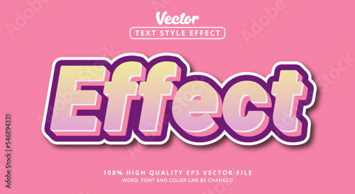 Effect text with soft purple and pink color style, Editable text effect