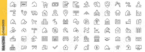 Real estate set icon thin line. Simple vector illustration 78 icon