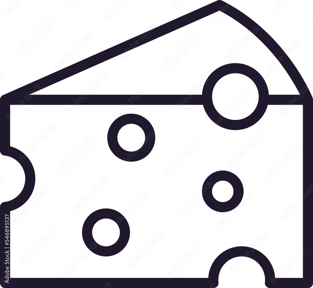Cheese symbol. Vector outline pictogram in line style. Editable stroke for UI, adverts, online shops. Isolated line icon of cheese Cheese symbol. Vector outline pictogram in line style. Editable stroke for UI, adverts, online shops. Isolated line icon of cheese