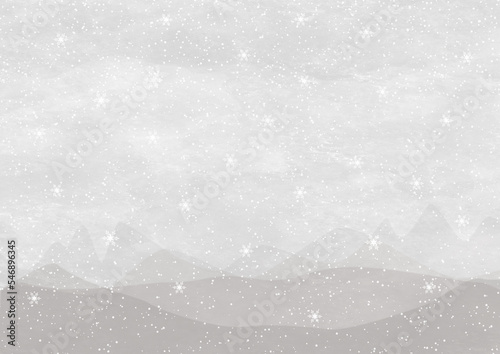 Canvastavla 雪景色　雪の結晶が舞い落ちる透明感がある美しい雪景色