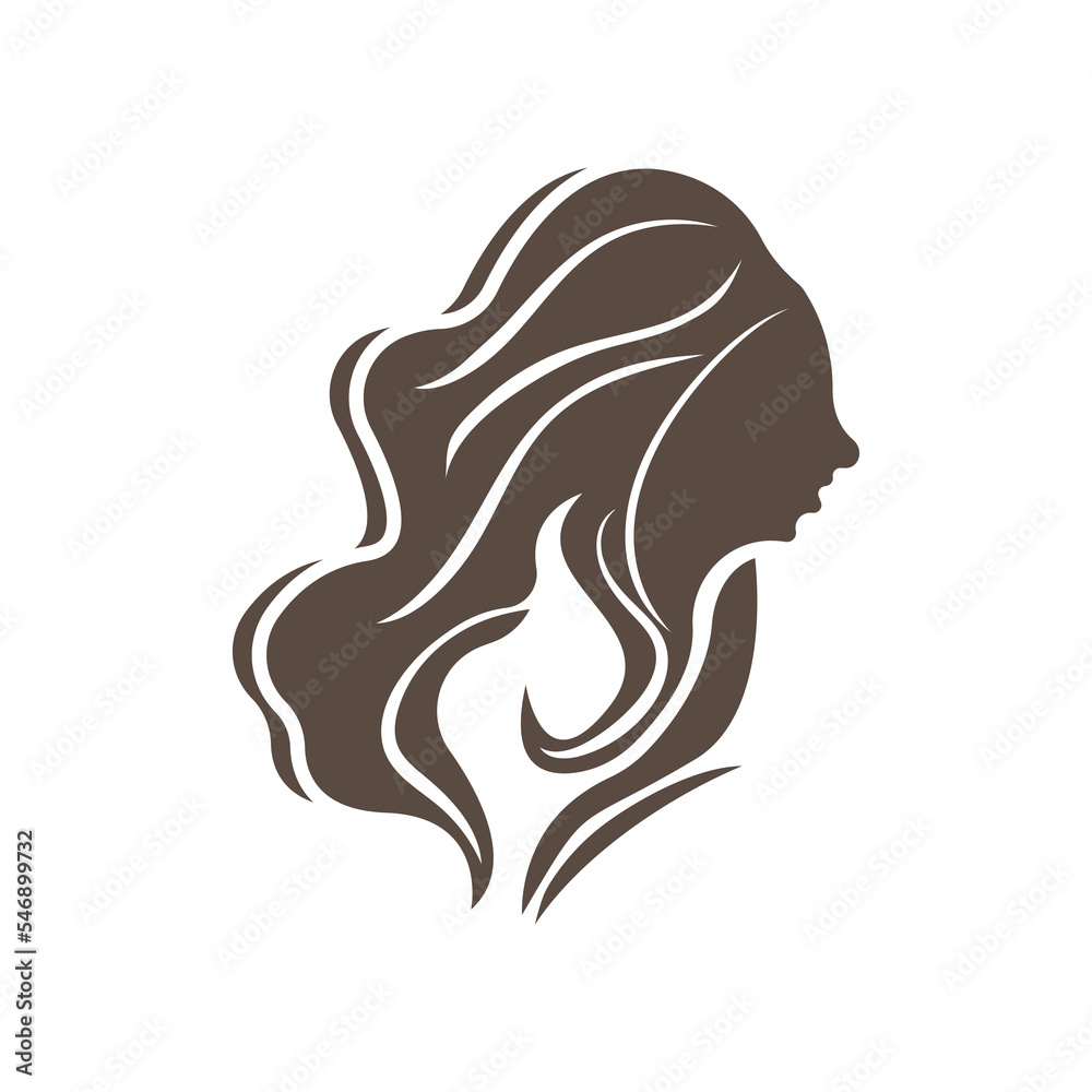 Style hair woman icon logo vector Style hair woman icon logo vector