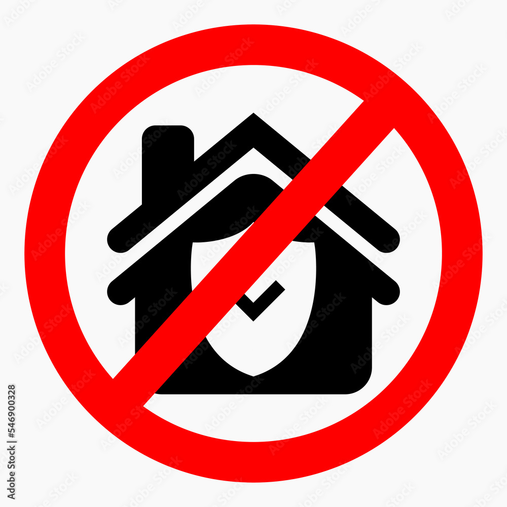 Unprotected home. No protection in the house. No home warranty. Vector icon. Unprotected home. No protection in the house. No home warranty. Vector icon.
