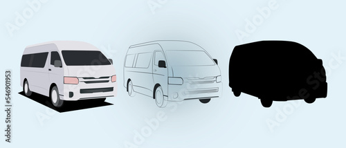 Cars of different types of illustrations set side view of the micro.