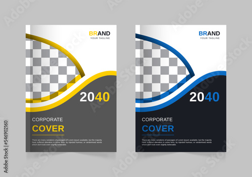 Corporate business book cover design template in a4 set or can be used to annual report, magazine, flyer, poster, banner, portfolio, company profile, website, brochure cover 
