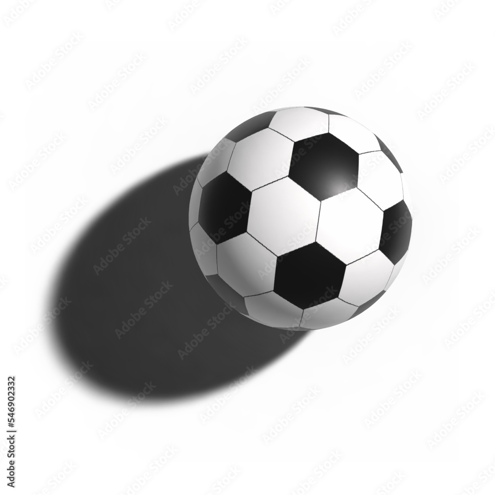 Fototapeta premium Soccer football 3d with shadow