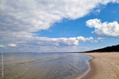 The Baltic Sea coast on a sunny day. Rest on the sea.