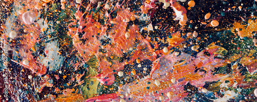 Color texture. Hand drawn oil painting on canvas. Abstract art background. Modern, contemporary art. Colorful canvas. Wall decor background	
