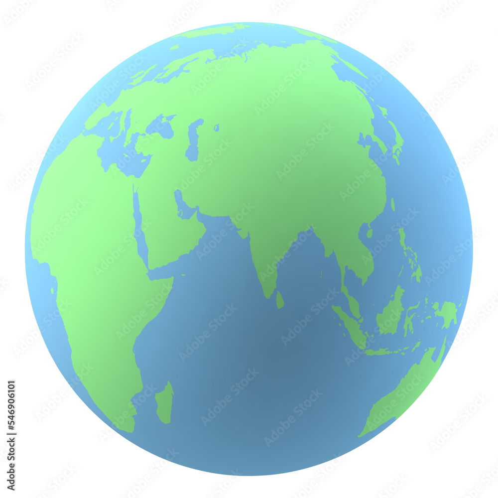 Highly detailed Earth globe with Australia, New Zealand and Oceania, PNG isolated on transparent background	
