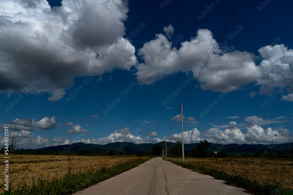 landscape of sky and clouds in winter in Thailand