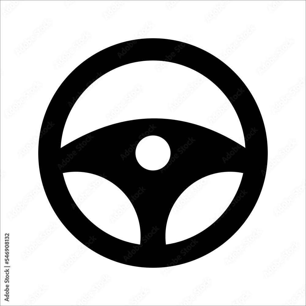 Fototapeta premium Steering wheel icon. Car, auto vector line icon. Automobile, machine, drive symbol. Wheel symbol illustration on white background.