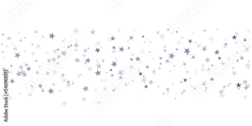 Silver stars vector background  sparkling Christmas confetti falling isolated on white. magic shining flying stars glitter backdrop  sparkle border