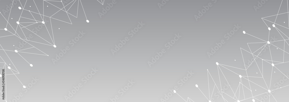 White network. Abstract connection on gray background. Network technology background with dots and lines for desktop. Ai background. Modern abstract concept. Line background, network technology vector